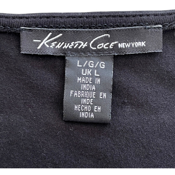 KENNETH COLE New York Women's Size Large Black Sleeveless Layered Pullover Top - Picture 3 of 7